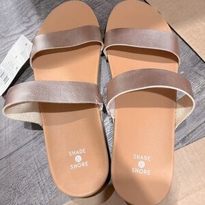 Rose gold double band sandals